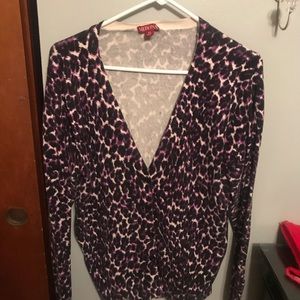 Purple cheetah print cardigan